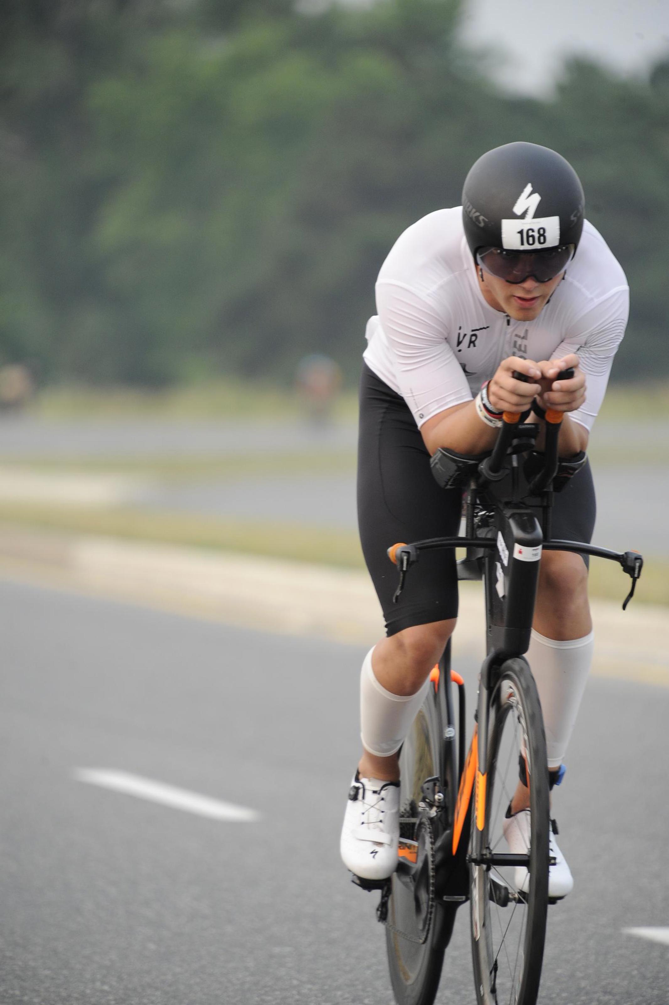 Martin Lavigne on bike at Ironman Ottawa